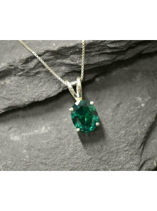 Genuine Emerald Necklace for Her in Silver - Black Friday Jewelry Deals