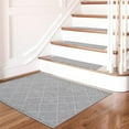 thumbnail image 5 of Edging Stair Treads Non-Slip Corner Indoor Stair Runners for Wooden Steps,Landing Slip Resistant Stair Rugs for Kids and Dogs, 100% Polyester TPE Backing,Grey,20"X32", 5 of 8