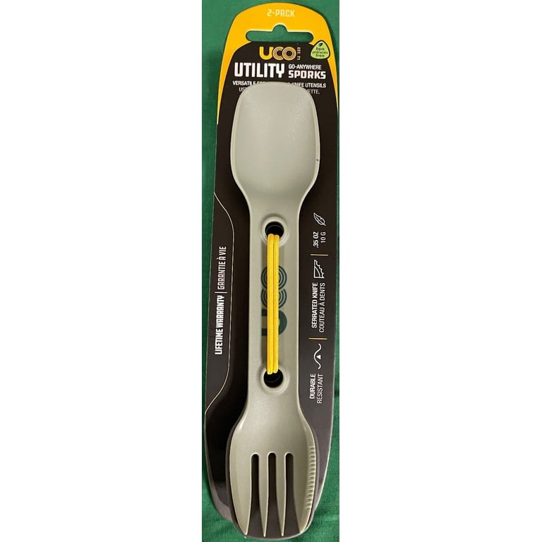 UCO, Utility Spork, 2-Pack, 6.9 inch lightweight camping utensil