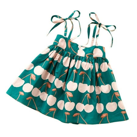 

Toddler Kids Baby Girls Floral Cotton Sleeveless Beach Straps Dress Princess Clothes 1st Birthday Dresses Baby Outwear
