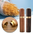 thumbnail image 6 of Portable Wooden Toothpick Storage Box Holder Toothpick Bucket Dispenser H2P0, 6 of 8