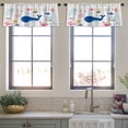 thumbnail image 3 of LALILO Kitchen Curtain Valance Big Marine Collection Sea Rod Pocket Window Curtain 52"x 18" Set of 2, 3 of 5