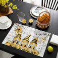 thumbnail image 3 of Yellow Bees Gnomes Placemats Set of 4, Spring Floral Branches Wooden Placemats for Dining Table, Place Mats for Kitchen Tabletop, Waterproof Wipeable Dining Table Mats Set, 3 of 9
