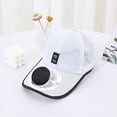 thumbnail image 3 of Gumesh Adults Mesh Baseball Cap Fishing Beach Hats with Solar Fan, Sun Protection Hat with Cooling Fan for Men, Adjustable, Spring Summer(White), 3 of 6