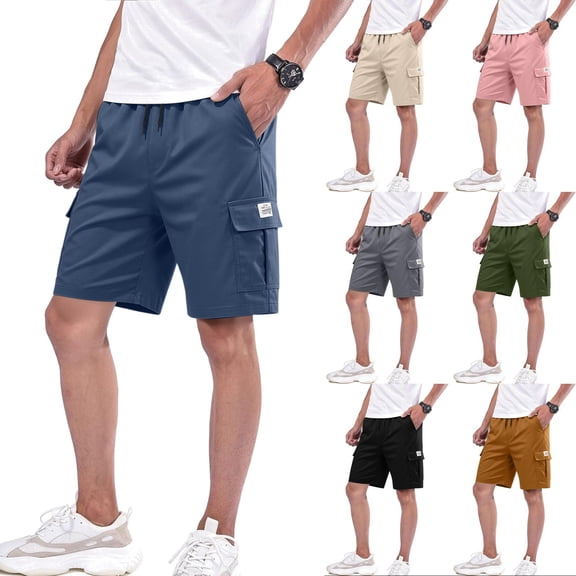 Nestiefly Mens Cargo Cotton Chino Cargo Shorts Drawstring Stretch Elastic Waist Casual Lightweight Summer Work Short with Multi Pockets 2026 Coffee XL