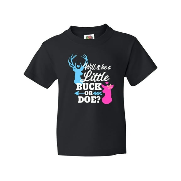 Inktastic Gender Reveal Will It Be a Little Buck or Doe? Youth T-Shirt