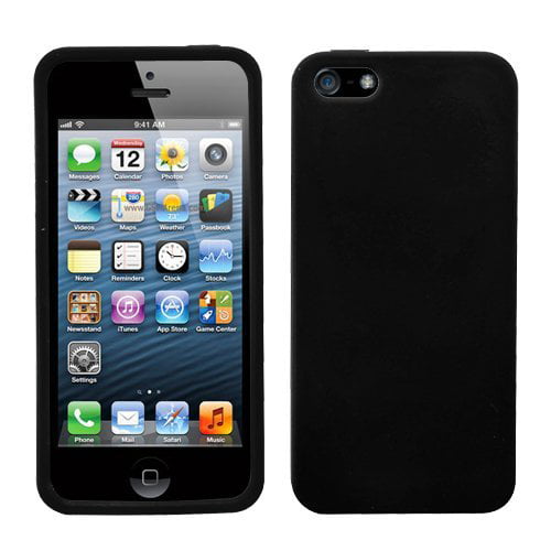 in plaats daarvan Absoluut Toegepast Silicone Skin Case Cover for Apple iPhone 5 / 5S iPhone SE - Black -  Walmart.com