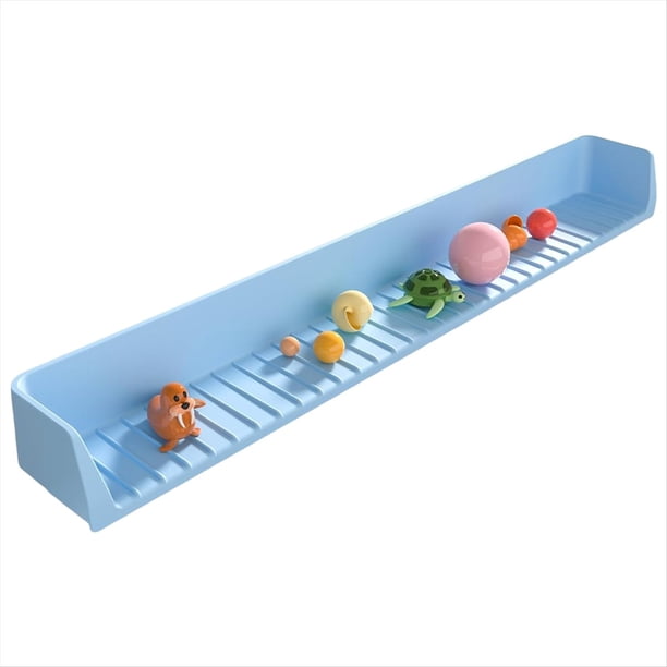 Protector Salpicaduras de Silicona para Bañera Infantil, Bandeja para Juguetes, Protector Salpicaduras Azul.