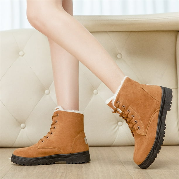 Botas Cortas Botas Planas Mujer Talla 42 Botas De Cuero Con