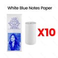 thumbnail image 1 of Rollos de papel térmico para mini impresora fotográfica de 58 mm, 57 x 30 mm, color blanco, para regalo, etiqueta adhesiva, recibo, factura, para Peripage A6, A8, P1, 10 rollos, blanco y azul., 1 of 6