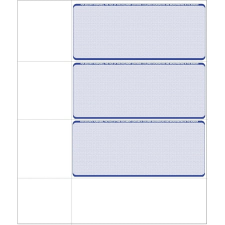 Computer Check Paper - Blank Personal Wallet Checks 3 on a Page - Compatible with Versa Check, QuickBooks, Quicken, and Any Laser Printer - 500 Sheets / 1500 Checks, Blue Diamond