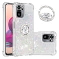 thumbnail image 1 of Funda para Xiaomi Redmi Note 10S 4G/Note 10 4G con Brillo Líquido Flotante, Purpurina, Parachoques y Anillo Giratorio Soporte, 1 of 5