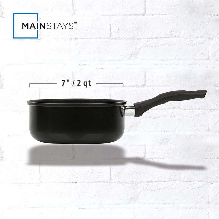 Mainstays 2-Quart Non-Stick Aluminum Saucepan, Black photo 2