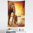 thumbnail image 1 of Zoo Tapestry, Mother and Family in Kenya Safari Landscape Environment, Fabric Wall Hanging Decor for Bedroom Living Room Dorm, 5 Sizes, Dark Orange Orange, by Ambesonne, 1 of 1