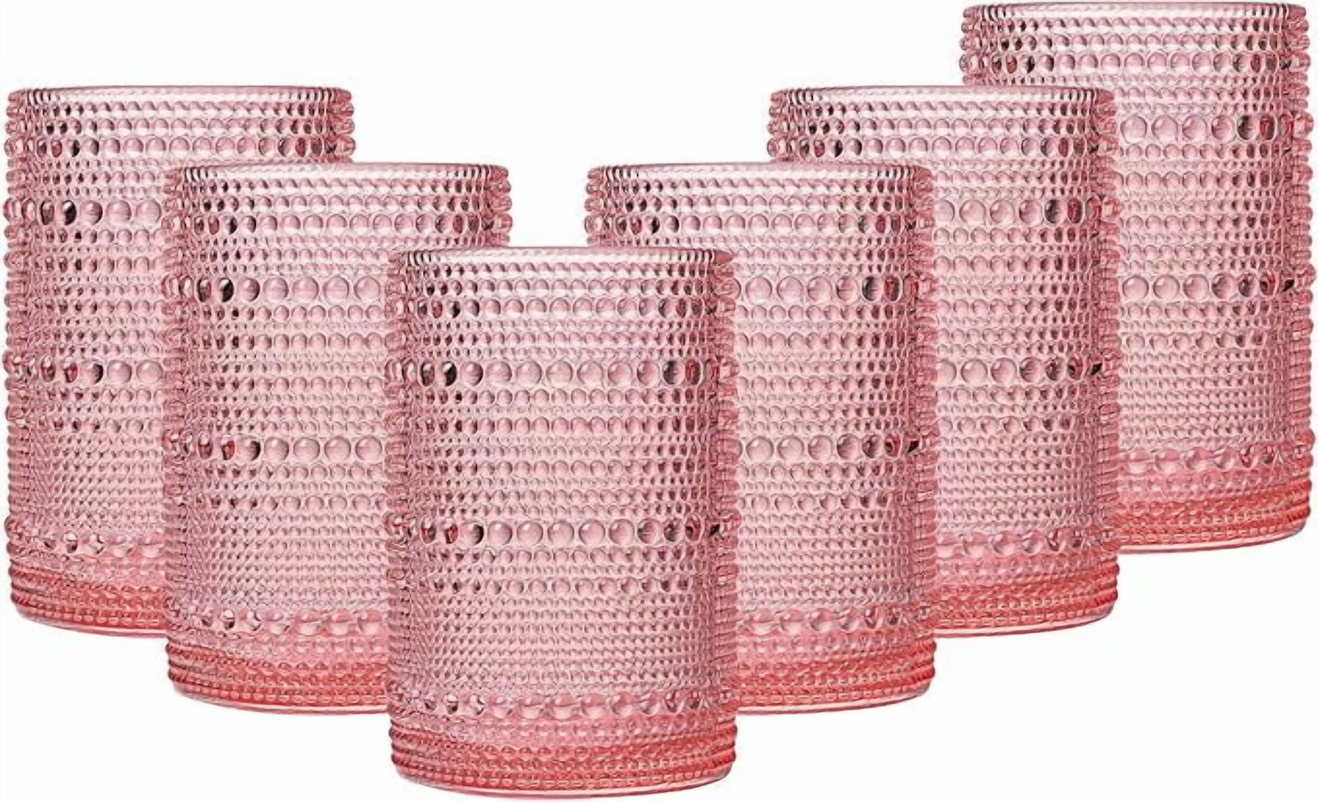 Kate Aspen Hobnail Beaded Floral Rose Gold Drinking Glasses - View #12