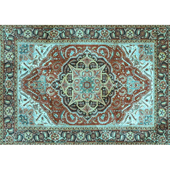 Ahgly Company Indoor Rectangle Persian Light Blue Traditional Area Rugs, 2' x 5'