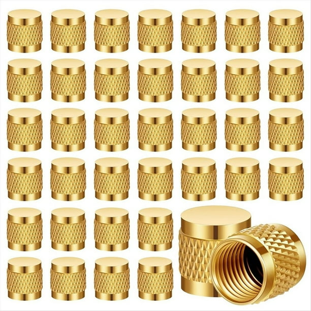 60 Piezas 1/4 Tapa Abocinada Tapas Redondas de Accesorios de Latón Sin Tapa de Anillo Tapas de Válvula HVAC para Componente de Fabricación Industrial Doméstico