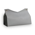 thumbnail image 1 of V\-shape PU Leather Tissue Storage Bag Holder Waterproof Container  Gray, 1 of 9