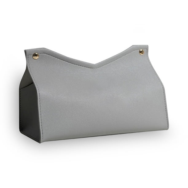 Forma en V PU de cuero bolso de almacenamiento de tejido reutilizable reutilizable de gran capacidad de gran capacidad toalla dispensador contenedor sala de estar oficina gris Inevent HA012046-03