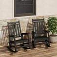 thumbnail image 1 of YUSAZENS Lumber Rocking Chair Outdoor HDPE High Back Porch Rocker Chairs for Adults All Weather Resistant Furniture for Patio Garden Deck Black 2pcs, 1 of 9
