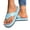 Blue, variant on Women's Thick Platform Flip Flops Soft Leather Strap Casual Summer Beach Non Slip Chunky Sole Slip on Daily Wear Thong Sandals Pink 39(US-7.5)