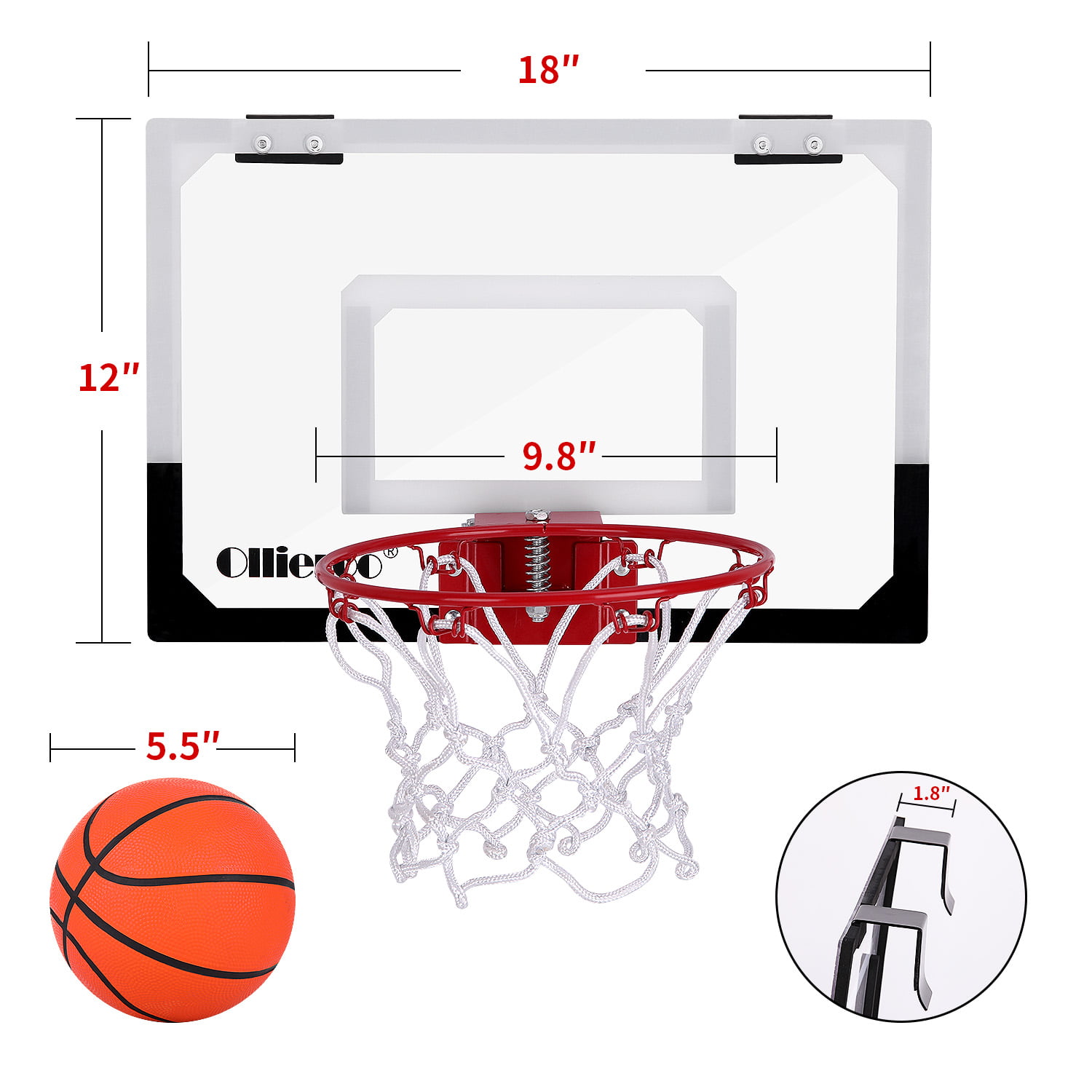 Wall-Mounted Mini Basketball Hoop, Adult Kids Door Wall Basketball Toy  Indoor Backboard, 31.5X22.4in