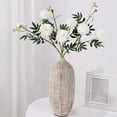 thumbnail image 3 of bestolf Artificial Marigold 3 Head UV Resistant Fake Silk Flower with Leaves Indoor Outdoor Garden Table Centerpiece Faux Bloom Decoration, 3 of 7