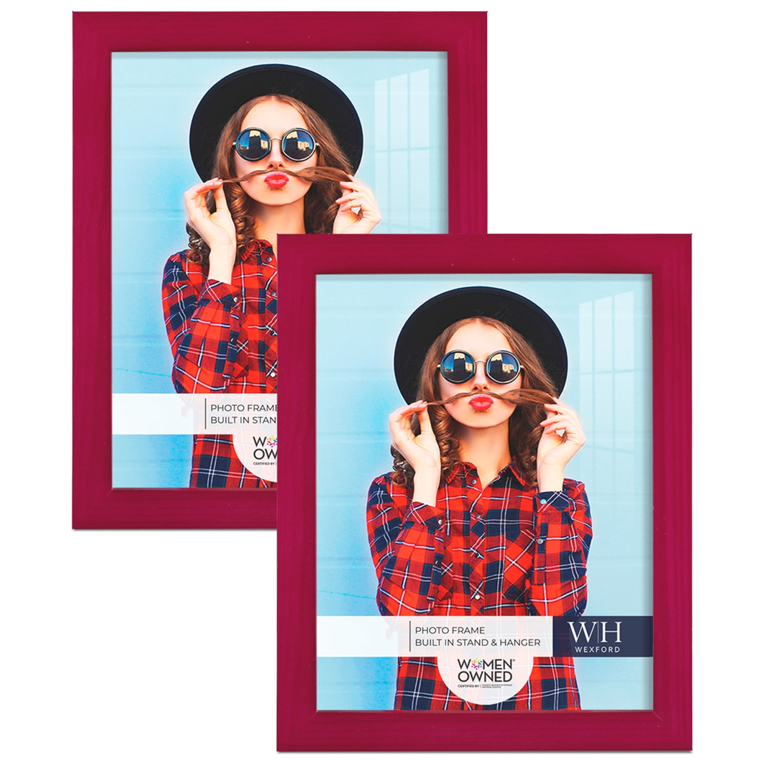 Woodgrain 8 in. x 10 in. Cherry Red Picture Frame (Set of 2)