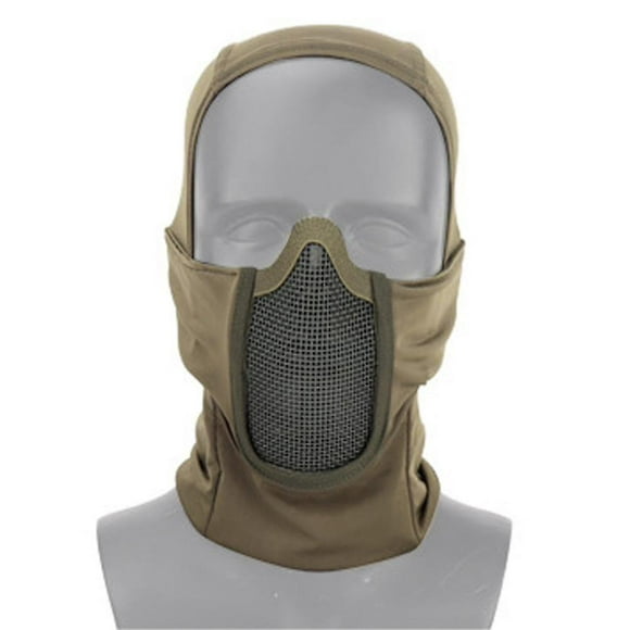 Masque Tactique Full Face en Acier Maillage Chasse Masque Airsoft Paintball