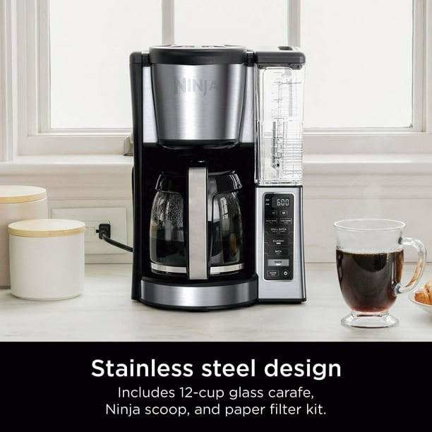 Ninja 12-Cup Programmable Coffee Pot with Glass Carafe, Stainless