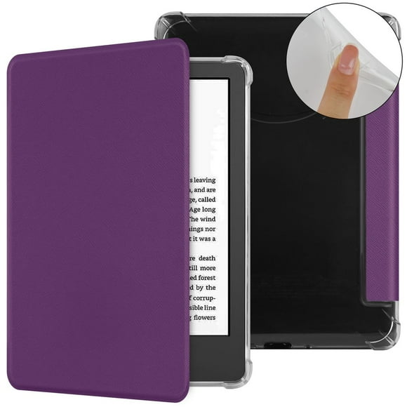EIGTHTAIL Smart Flip Case for 7-inch Kindle Paperwhite 12th Generation Released in 2024 and 7” Kindle Colorsoft Signature Edition Ultra-Thin PU Leather Case Soft TPU Transparent Cover Bla