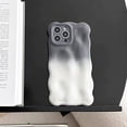 thumbnail image 4 of Compatible with iPhone 15 Pro Max Cute Case Wave Curly Frame Design Wavy Gradient Color Soft TPU Fashion Protection Shockproof Cover for Women Girls Gray, 4 of 10