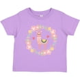 thumbnail image 3 of Inktastic Llama Rose Flower Wreath Girls Toddler T-Shirt, 3 of 5