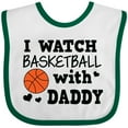 thumbnail image 3 of Inktastic I Watch Basketball with Daddy Boys Baby Bib, 3 of 4