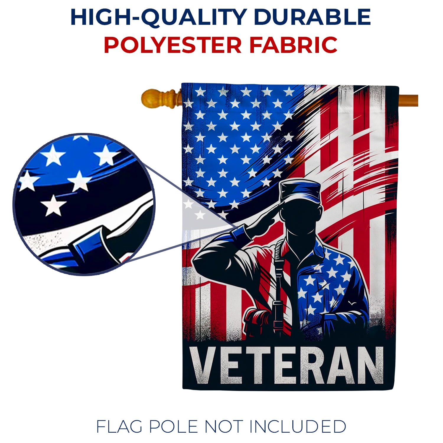 America Forever Veteran Military House Flag, 28x40 inch Double Sided, Armed Forces Soldiers Vets, USA Soldier and Heroes, Patriotic Veterans Day Thank You Banner, Yard Flags for Outdoor