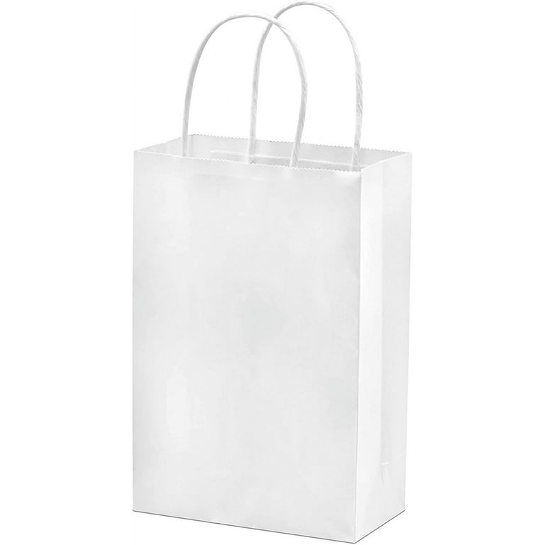 Prime Line Packaging Brown Paper Bags with Handles, Extra Small Paper Bags 6x3x9 50 Pack, Adult Unisex
