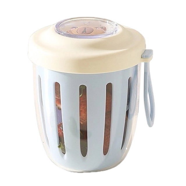 Tong Double Layer Oatmeal Cup With Lid And Spoon Portable And Fruit Breakfast Mug For Students And Workers