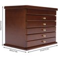 thumbnail image 6 of OUKANING Wood Jewelry Box and Organizer 6 Layers Large Jewellery Case with 5 Drawers Women Girls Jewelry Storage Box for Bracelets Necklaces Earrings Rings,12.2x7.9x9.6 in (Brown), 6 of 18