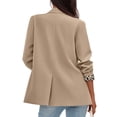 thumbnail image 4 of Women's Single Button Blazer Casual Long Sleeve Fashion Outerwear Khaki L, 4 of 6