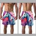 thumbnail image 3 of luoweisi Men's Beach Shorts Quick Dry Swim Trunks with Mesh Lining Horse S, 3 of 5