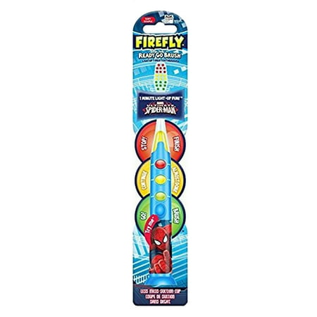 firefly spiderman ready go light up 1 minute timer kids toothbrush