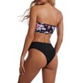 thumbnail image 4 of Traje de baño de poliéster elástico con diseño dividido para mujer, cómodo conjunto de bikini de cintura alta con estampado floral M, 4 of 6