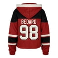 thumbnail image 3 of Women's '47 Connor Bedard Red Chicago Blackhawks Superior Lacer Cropped Pullover Hoodie, 3 of 3