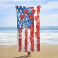thumbnail image 3 of 4th of July Microfiber Beach Towel Lightweight 63''x32'' Oversized Extra Large Towels Quick Dry for Travel Pool Yoga Gym Sports Accessories Vacation Essential, 3 of 7