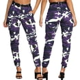 thumbnail image 3 of Jacenvly New Joggers for Women Plus Size Loose Women's High Waist Slim Fit Jogger Cargo Camo Pants for Women with Pocket Womens Cargo Pants Purple, 3 of 5