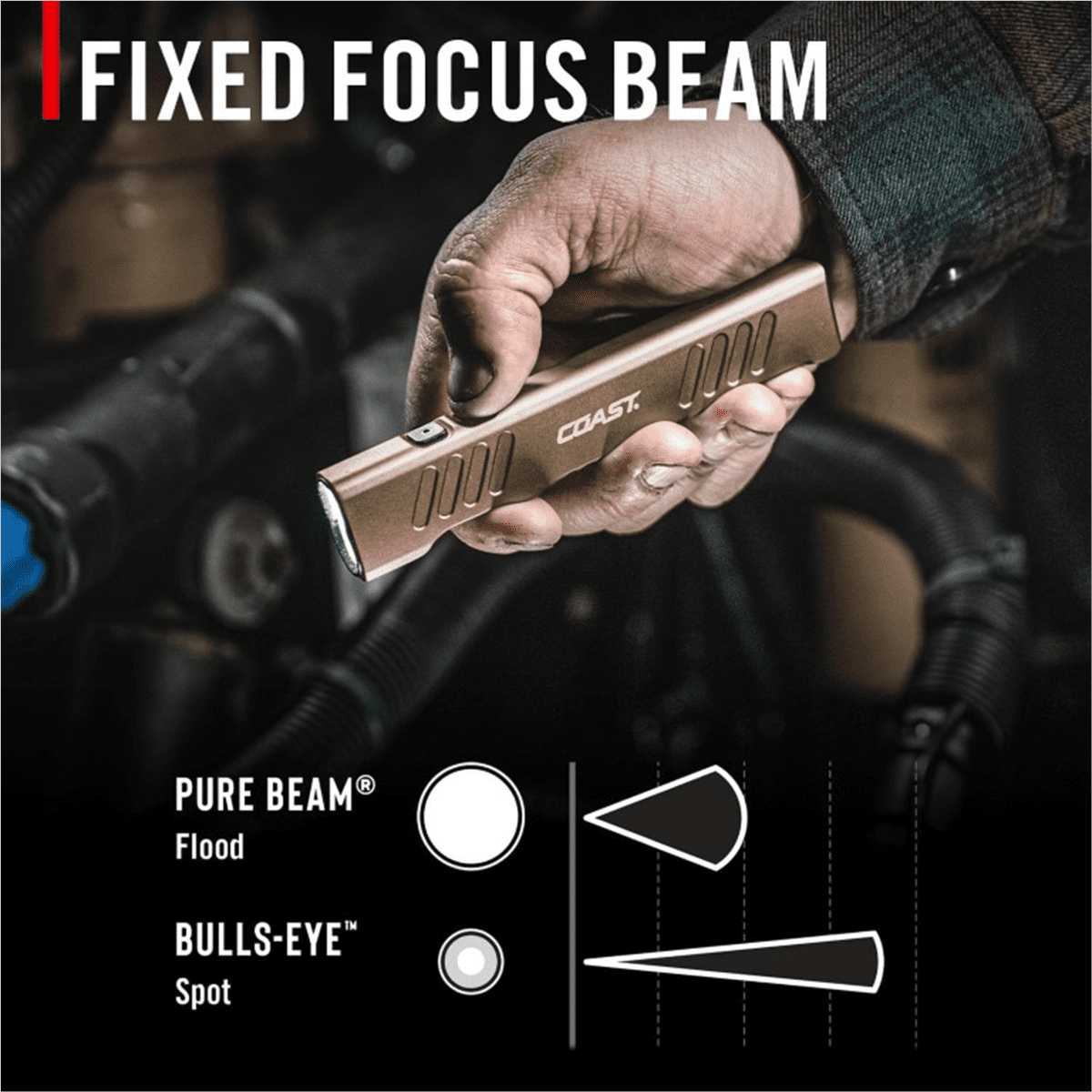 COAST 31104 Slayer Pro, 1150 Lumen Rechargeable Dual Optic Flashlight
