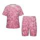 thumbnail image 1 of Fotbe Pink Glitter Pijama Estampada de 2 Piezas para Niños – Ropa de Dormir de Manga Corta Cómoda para Niños y Niñas, Camiseta y Shorts de Algodón-4X-Large, 1 of 6