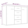 thumbnail image 4 of vidaXL Sideboard Smoked Oak 88x30x65 cm Engineered Wood, 4 of 5