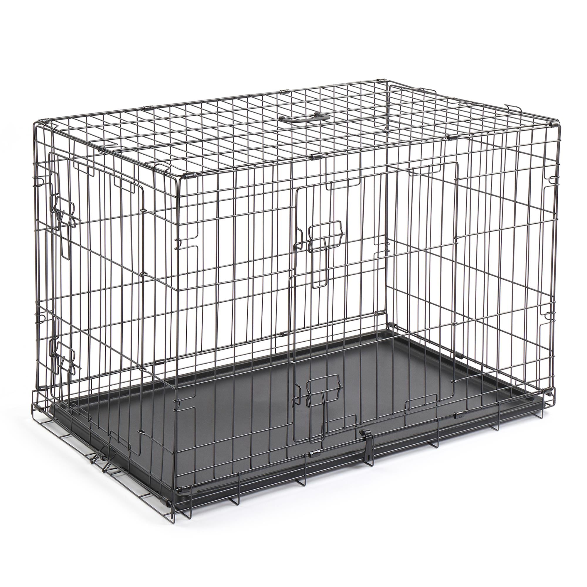 Pefilos 36" Dog Crate for Medium Pet Kennel Cat Folding Steel Animal Playpen Wire Metal, Black Pefilos 36" Dog Crate for Medium Pet Kennel Cat Folding Steel Animal Playpen Wire Metal, Black