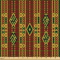 thumbnail image 2 of Ambesonne Ethnic Fabric by the Yard Upholstery, Traditional Rhombus Line Art, 5 Yards, Dark Maroon and Earth Yellow, 2 of 5